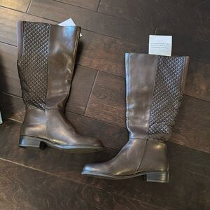 Life stride wide calf brown quilted boots NIB 7.5